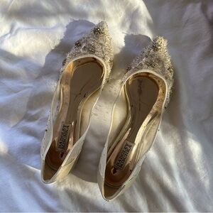 Badgley Mischka Women's Gold Embellished Flats